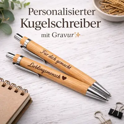 Kuglschreiber aus Bambus - personalisiert -